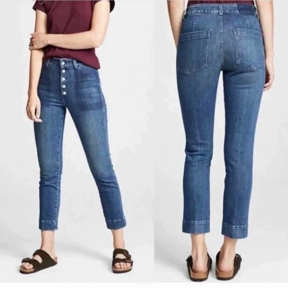 AMO Audrey with Snaps High Rise Denim Jeans in Shadow Play Size 26